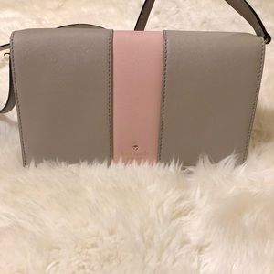 CUTE GREY AND PINK KATE SPADE PURSE